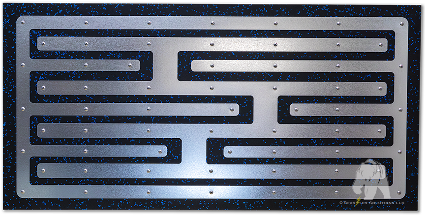Geometric Design - Blue flecked rubber