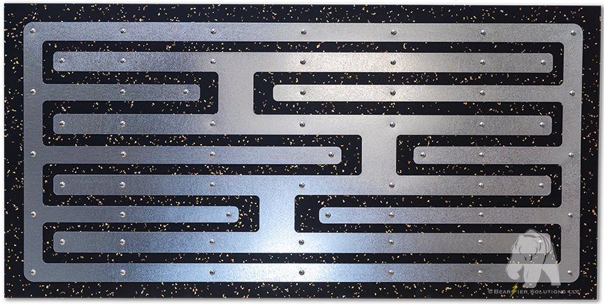 Geometric Design - Earth Tone flecked rubber